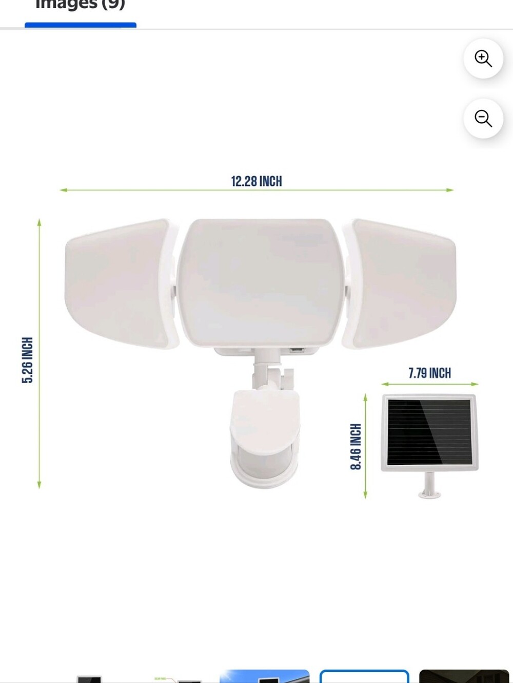 Solar-Powered Motion Sensor Security Floodlight - White